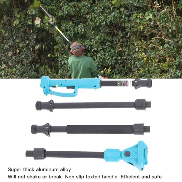 2m telescopic extension pole for electric garden shears, lightweight aluminum pole, adjustable, ergonomic handle