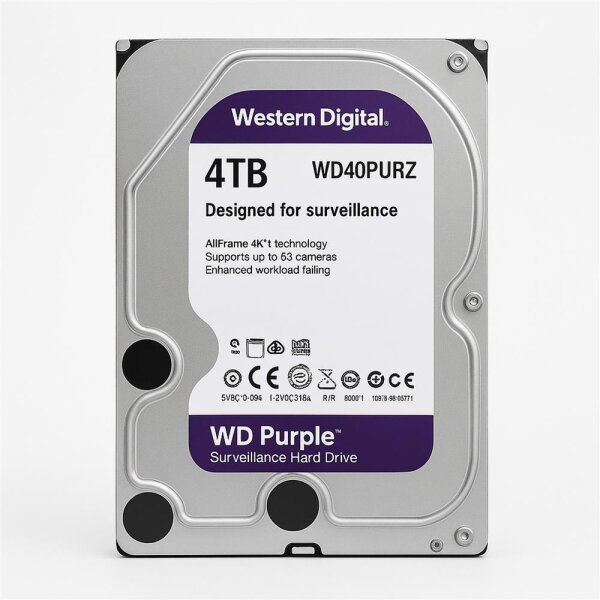 Western Digital WD43PURZ 4TB Festplatte, SATA 6Gb/s, 3,5 Zoll, 24x7 Überwachung, hohe Zuverlässigkeit