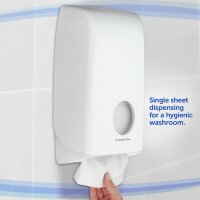 Kimberly-Clark Aquarius 6946 Toilet Paper Dispenser, Single Sheet, White, Hygienic, Space-Saving