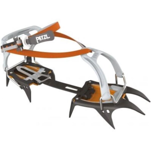 Petzl Irvis U006BA00 crampons, Flexlock binding, 10 points, lightweight, for glaciers and ski touring, black-orange