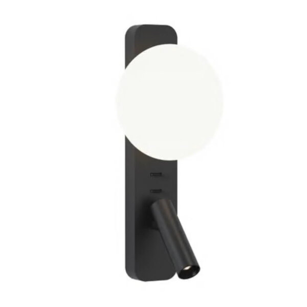 Astro Zeppo Reader 1176009 Wandlampe, LED-Leseleuchte, matt schwarz, schwenkbarer Arm, modernes Design