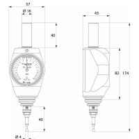 Haff & Schneider 106000-2mm 3D-Taster analog, präzise Messtaster für CNC-Maschinen, 2 mm Tastkugel, hohe Genauigkeit