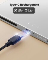 ProtoArc T1 Plus Bluetooth Touchpad, Multi-Touch, Rechargeable, Portable Trackpad for Windows 11/10 PCs, Laptops, Silver