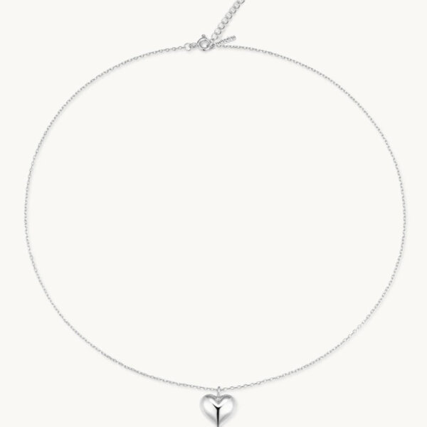 miscira Herzkette, 45 cm Silberkette mit 6 cm Verlängerung, nickelfrei, hypoallergen, eleganter Herzanhänger