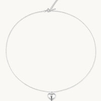 miscira heart necklace, 45 cm silver chain with 6 cm...