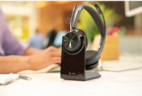 Poly Voyager Focus 2 UC, Modell 9T9J6AA#AC3, Bluetooth Headset, inkl. Ladestation, USB-C/A Adapter, Teams-zertifiziert