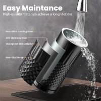 HAPPHOOH BL-NPB07 Elektrischer Milchaufschäumer, 4-in-1, 240ml, 2 Schneebesen, Auto-Stopp, Antihaft, 400W, für heißen & kalten Milchschaum