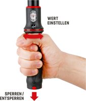 STIER Premium+ torque wrench 904399, 1/2" reversible ratchet, 40-200 Nm, left/right tightening, viewing window on the handle