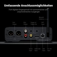 Fosi Audio ZD3 DAC Vorverstärker, vollsymmetrisch, ES9039Q2M, HDMI ARC/Bluetooth/USB/Optisch/Koax, XLR/RCA, Fernbedienung
