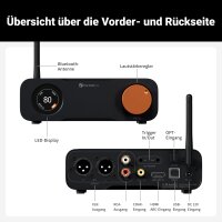 Fosi Audio ZD3 DAC Vorverstärker, vollsymmetrisch, ES9039Q2M, HDMI ARC/Bluetooth/USB/Optisch/Koax, XLR/RCA, Fernbedienung