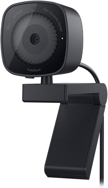 Dell WB3023 Webcam, 2K QHD, Sony Sensor, f/2.0, Gesichtserkennung, Noise-Cancelling Mikrofon, 2x Zoom, USB-A, Teams/Zoom, Schwarz