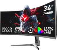 Gawfolk 34" Curved Gaming-Monitor, 120Hz, UWQHD...