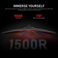 Gawfolk 34" Curved Gaming-Monitor, 120Hz, UWQHD 3440x1440, 21:9, G-Sync, 1500R, 128% sRGB, HDMI/DP, Wandmontage