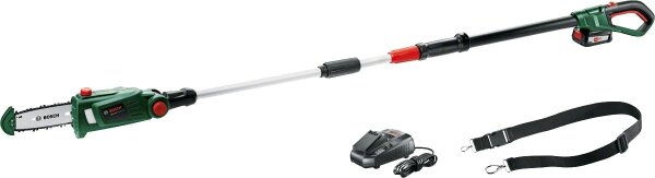 Bosch UniversalChainPole 18 Akku-Teleskop-Kettensäge, 18V, 2,5Ah, inkl. Akku, Ladegerät, Koffer, für Baumschnitt