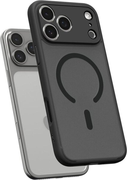 Spigen Ultra Hybrid MagSafe Case for iPhone 17 Pro, shockproof case, transparent back, black