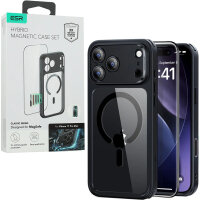 ESR Phone Case for iPhone 17 Pro Max, Case Cover, Black/Transparent, Shockproof, with Tempered Glass, Slim Design