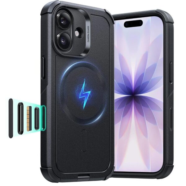 ESR Cyber ​​Tough HaloLock Back Cover for Apple iPhone 17, shockproof, MagSafe compatible, black