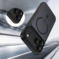 Tech Protect Magpeak CC Case for iPhone 17 Pro Max, matte black, MagSafe compatible, shockproof, slim design