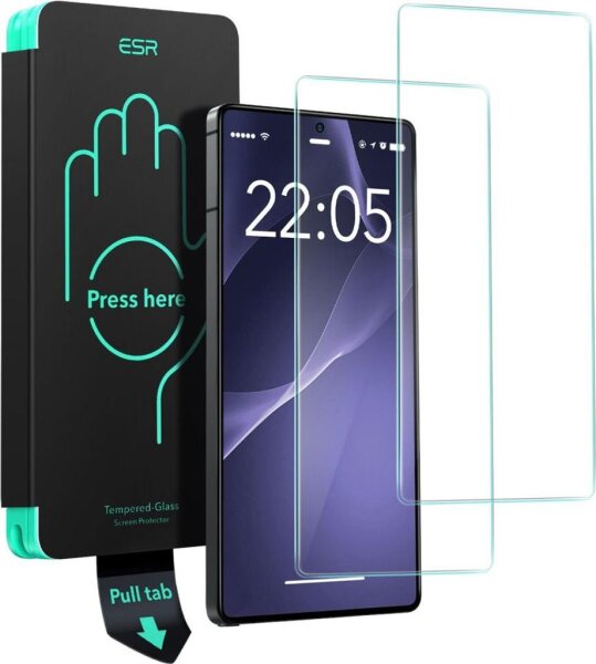 ESR Schutzglas für Samsung Galaxy S25 Ultra, 2er Pack, gehärtetes, kristallklares Displayglas, kratzfest, einfache Montage