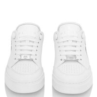 Philipp Plein Carson Hexagon Sneaker, Gr. 41, weiß/schwarz, Leder, Logo-Details, sportlich