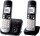 Panasonic KX-TG6822 Duo DECT Telefon, Modell KX-TG6822FRB, schnurlos, Anrufbeantworter, Freisprechfunktion, großes Display, französische Version, zwei Mobilteile, schwarze Ausführung