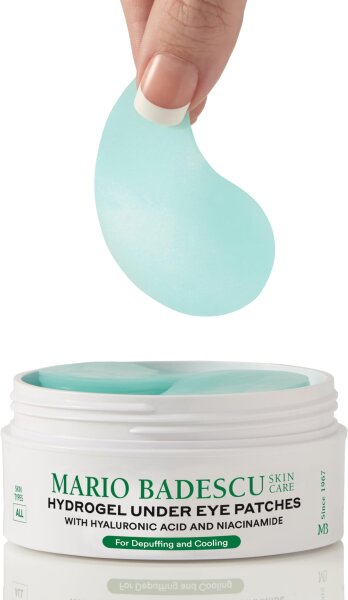 Mario Badescu Hydrogel Augenpads, 30 Paar – Feuchtigkeitsspendende Augenmasken mit Hyaluronsäure & Niacinamid, mildern Schwellungen, Augenringe & Fältchen, beruhigend, aufpolsternd, 60 Stück