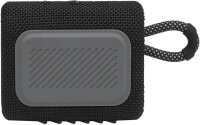 JBL GO 3, JBLGO3BLK, tragbarer Bluetooth-Lautsprecher, kompakt, schwarz, wasserfest, ideal für unterwegs, bis zu 5 Stunden Musikgenuss pro Ladung, robustes Design, leicht transportierbar