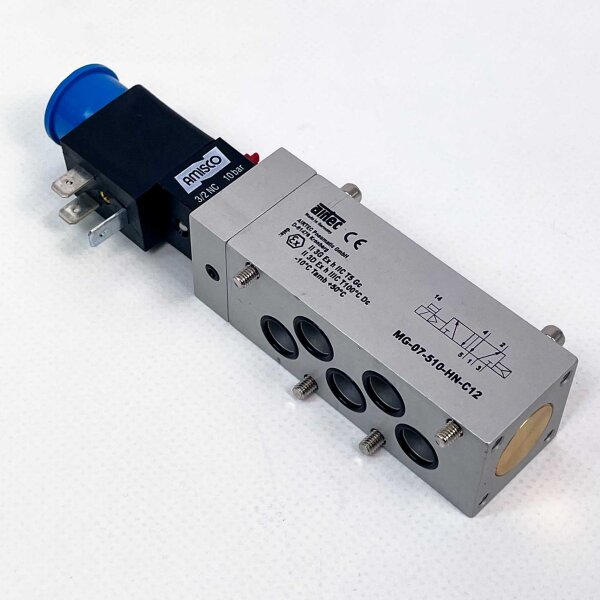 Airtec Magnetventil MG-07-510-HN-C12, 5/2-Wege, pneumatisch, robustes Gehäuse, schnelle Schaltzeiten, vielseitig einsetzbar, zuverlässige Steuerung für industrielle Anwendungen