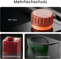 LONGER RAY5 Mini Laser Engraving Machine 3.5W, Model No., compact engraving plotter for wood, acrylic, leather, 140x130mm working area, 12000mm/min cutting speed, WiFi, emergency stop, DIY projects, high safety