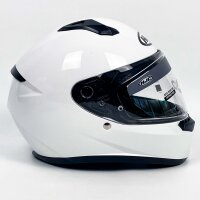 HJC C10 Vollvisierhelm, Weiß Glänzend, Größe M – Leichter Integralhelm, aerodynamisches Design, effektive Belüftung, komfortables Innenfutter, vorbereitet für Pinlock, ideal für Motorradfahrer