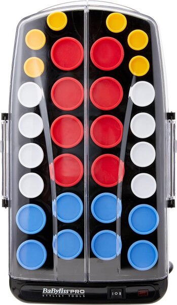 BaByliss Pro BAB3031BU Ceramic Heated Roller Set, 30-piece, assorted sizes, fast heating, for volume and curls, incl. clips and pins, professional hair styling solution