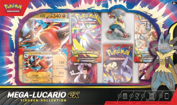 Pokémon 10-10066-103 Sammelkartenspiel – Mega-Lucario Figuren-Kollektion mit exklusiver Lucario-Figur, besonderen Karten und Sammler-Extras für Fans und Spieler