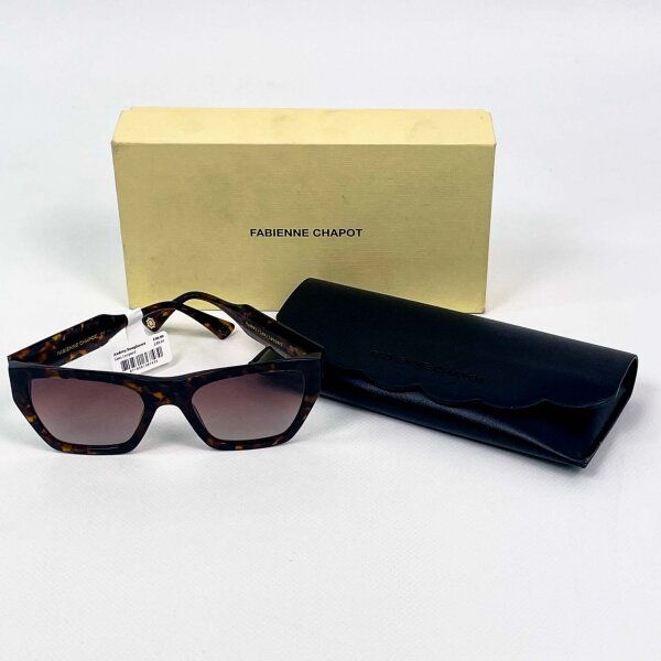 Fabienne Chapot Audrey-Lazy Leopard Womens Sunglasses, brown-black, fashionable leopard print, UV protection, trendy design, lightweight frame, ideal for sunny days, stylish accessory