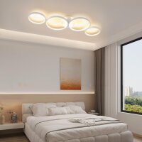 GBLY LED Ceiling Light WY000425700-7, White, Modern, 4-Light, Ring Design, 37W, 3000K Warm White, Aluminum, Ø89cm, Round Ceiling Light for Living Room, Bedroom, Hallway, Office, Study