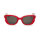 Mr. Boho Caparica Big 31-11 Cat-Eye Womens Sunglasses, Model 49/22/145, red-white, stylish, UV protection, fashionable design, lightweight frame, trendy accessory