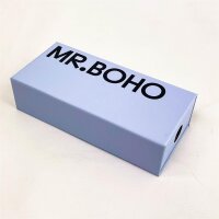 Mr. Boho Tabarca BGG 30-08 Cat-Eye Womens Sunglasses, Acetate, Stylish Blue-Orange, Size 50/24/145, Fashionable Accessory for Trend-Conscious Women