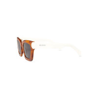 Mr.Boho Bondi BHF 4-11 Damen Sonnenbrille quadratisch, braun-weiß, 49-25-145, modisch, UV-Schutz, leichter Rahmen