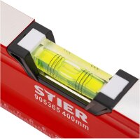 STIER 905365 Premium Wasserwaage 400 mm, Magnet, 3...