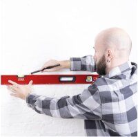 STIER 905365 Premium Spirit Level 400 mm, Magnetic, 3 vials incl. mirror plumb bob, precise 0.5 mm/m, vertical & horizontal measurement, aluminum alloy, double milled surface