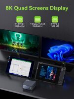 GMKtec M7 Pro Ultra Mini-PC, Ryzen 7 PRO 6850U, 32GB DDR5, 1TB SSD, Oculink, Dual 2.5G LAN, USB 4.0, HDMI 2.1, USB-C, kompakter Gaming-Desktop, vielseitige Anschlussmöglichkeiten