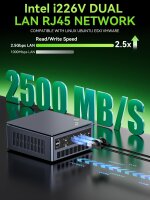 GMKtec M7 Pro Ultra Mini-PC, Ryzen 7 PRO 6850U, 32GB DDR5, 1TB SSD, Oculink, Dual 2.5G LAN, USB 4.0, HDMI 2.1, USB-C, kompakter Gaming-Desktop, vielseitige Anschlussmöglichkeiten