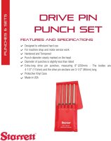 Starrett S248PC Pin Punch Set, 1/8"-3/8" Pin Diameter, 8" Length, 3-1/2" Pin, Heavy Duty Drive Pin Punch Set, Red Vinyl Pouch, Precision Metalworking, Durable, Versatile