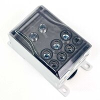 Morek MAB1403S10 Verteilerklemme, OJL400AF, 10x(1x25) Eingang, 4x35/3x50mm² Ausgang, kompakte Stromverteilung, sichere Verdrahtung, vielseitig einsetzbar, robuste Bauweise