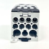 MOREK MAB1281S10 distribution block, OJL280A, input 1x Al/Cu 120mm², outputs 2x35mm², 5x16mm², 4x10mm², compact, versatile for flexible power distribution