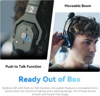 Hollyland Solidcom SE Intercom Headset, 2.4G, 2 users, full duplex, ENC noise cancellation, 350m range, PTT mute, single ear, ideal for TV, film, drones, team communication