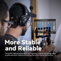 Hollyland Solidcom SE Intercom Headset, 2.4G, 2 users, full duplex, ENC noise cancellation, 350m range, PTT mute, single ear, ideal for TV, film, drones, team communication