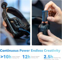 Hollyland Solidcom SE Intercom Headset, 2.4G, 2 users, full duplex, ENC noise cancellation, 350m range, PTT mute, single ear, ideal for TV, film, drones, team communication