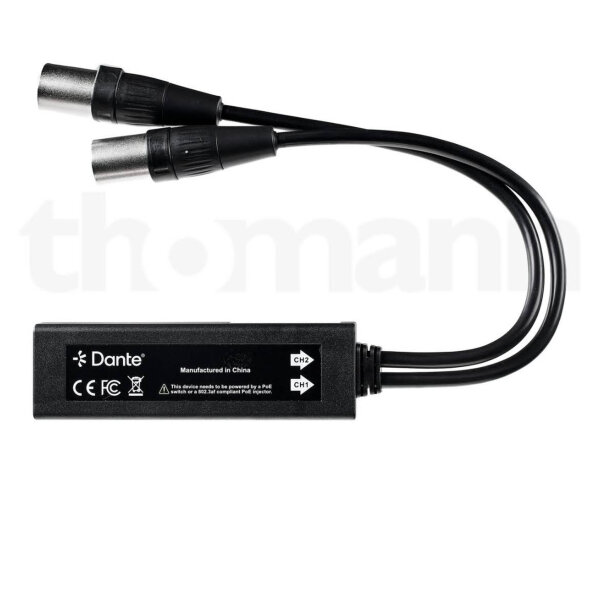 Tight AV Dante 2-Channel Output Adapter AU-X2O-DA, Audio Interface, Compact Dante-to-Analog Output, Easy Integration, Professional Sound Quality, Robust Construction, Ideal for Installations and Studios
