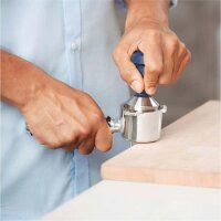 DeLonghi Kaffee-Tamper DLSC058, Edelstahl-Presse, ergonomischer Griff, präzises Andrücken, Zubehör für Siebträgermaschinen, Barista-Qualität, robust, einfache Handhabung, ideal für Espresso-Liebhaber