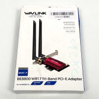 WAVLINK WL-WN685BE3-B WiFi 7 Tri-Band PCI-E Network Card BE8800, 2.4/5/6 GHz, ultra-fast, long range, stable connection, easy installation, ideal for gaming & streaming